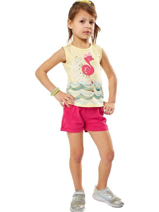 Εβίτα Kids Set with Shorts Summer 2pcs Yellow