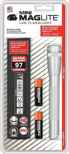 Maglite Φακός LED IPX4 με Μέγιστη Φωτεινότητα 97lm SP2210H Ασημί
