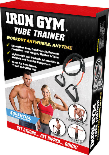 Iron Gym Trainer Лента за фитнес Gymtube с дръжки Червен 1.41м
