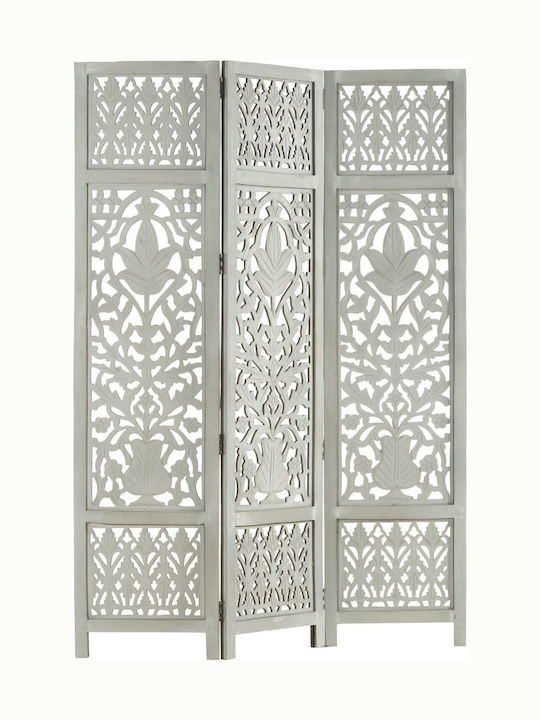 vidaXL Γκρι Decorative Room Divider Wooden with 3 Panels 120x165cm