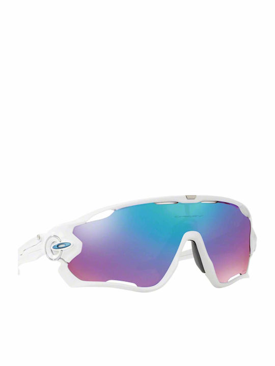 Oakley Jawbreaker Men's Sunglasses with White Plastic Frame and Purple Mirror Lens OO9290-21