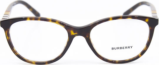 Burberry Plastic Eyeglass Frame Brown Tortoise