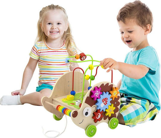 Viga Toys Pull-Along Toy Hedgehog Pull Toy made of Wood for 12++ Months