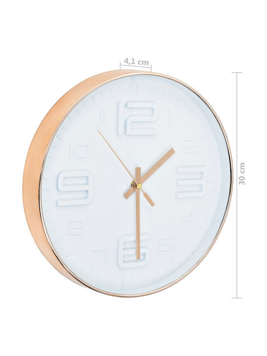 vidaXL Wanduhr Kunststoff Kupfer Ø30cm