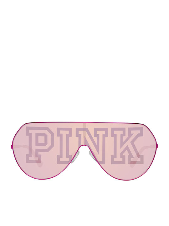 Victoria's Secret Women's Sunglasses with Pink Metal Frame and Pink Mirror Lens PK0001 72T