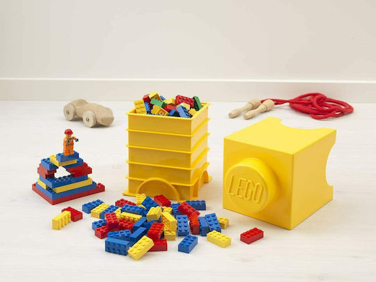 LEGO Παιδικό Κουτί Αποθήκευσης από Πλαστικό 1-Stud Κίτρινο 12x12x18cm