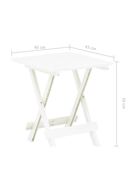 Sitting Room Outdoor Foldable Plastic Table White 45x43x50cm