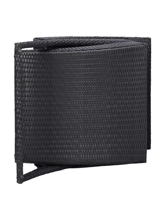 Ξαπλώστρα Rattan με Μαξιλάρι Μαύρη 162x64x86εκ.
