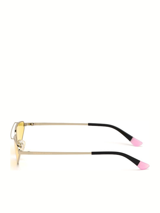 Victoria's Secret Women's Sunglasses with Gold Metal Frame and Yellow Lens VS0019 28G