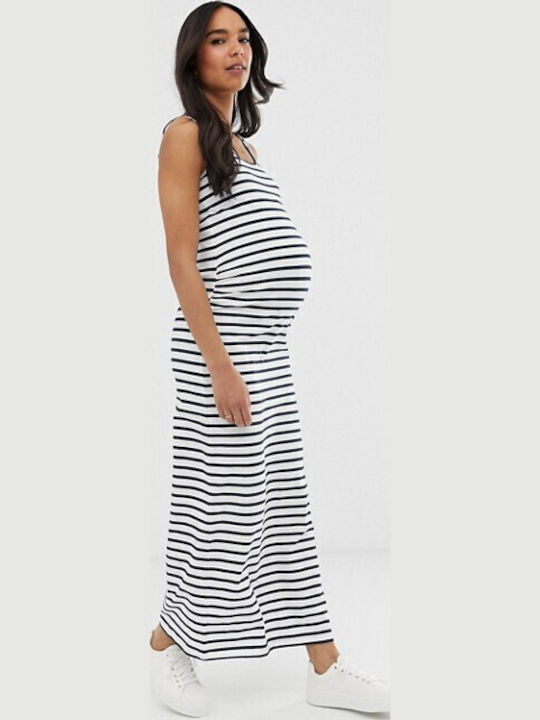 Cotton Sleeveless Maternity Maxi Dress Multicolour Regular Fit