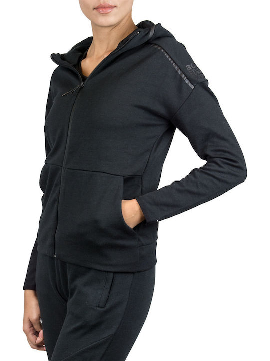 Women's Sweatshirt Jacket Hooded Black