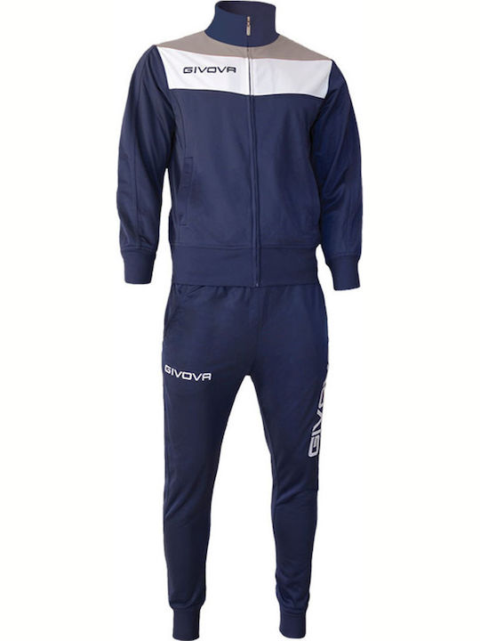 Tuta Campo Tracksuit Glossy with Elastic Navy Blue