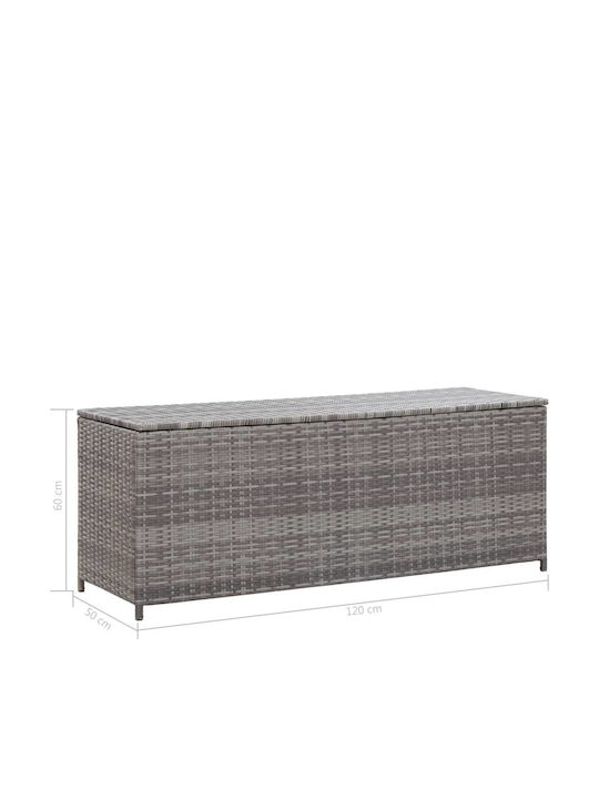 vidaXL Outdoor Storage Box Gray L120xW50xH60cm