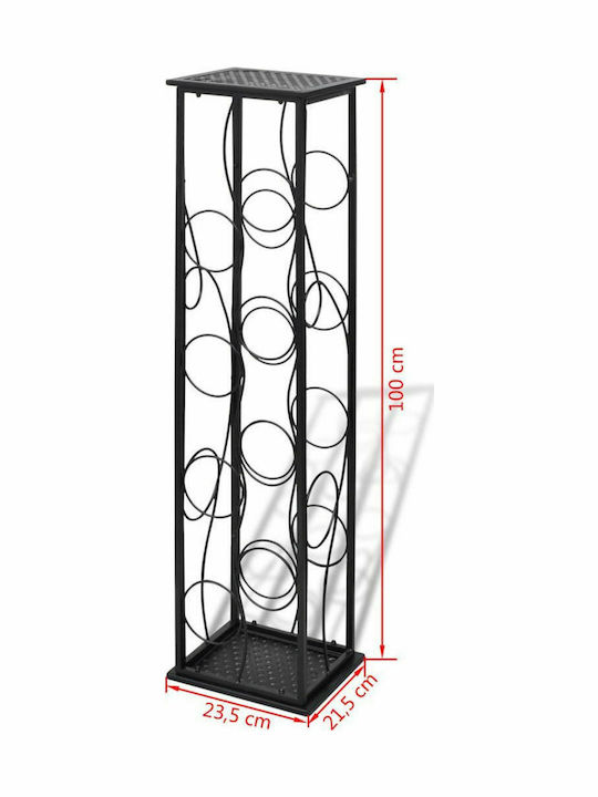 vidaXL Freistehend Weinkeller Metallisch für 8 Flaschen Schwarz 23.5x21.5x100εκ.