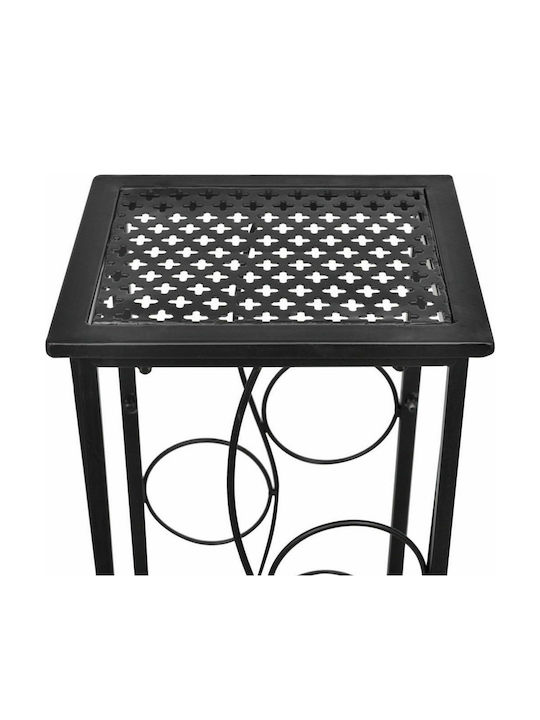 vidaXL Freistehend Weinkeller Metallisch für 8 Flaschen Schwarz 23.5x21.5x100εκ.
