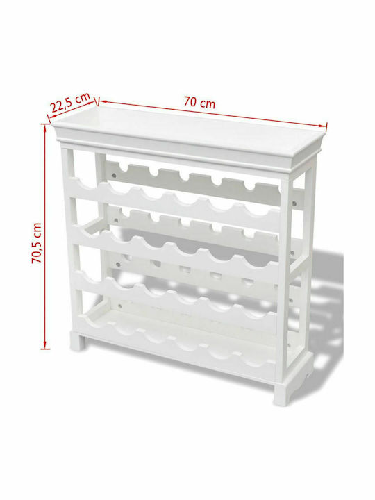 vidaXL Abreu Freistehend Weinkeller Hölzernes für 24 Flaschen Weiß 70x22.5x70.5εκ.