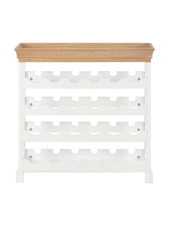 vidaXL Freistehend Weinkeller Hölzernes für 24 Flaschen Weiß 70x22.5x70.5εκ.