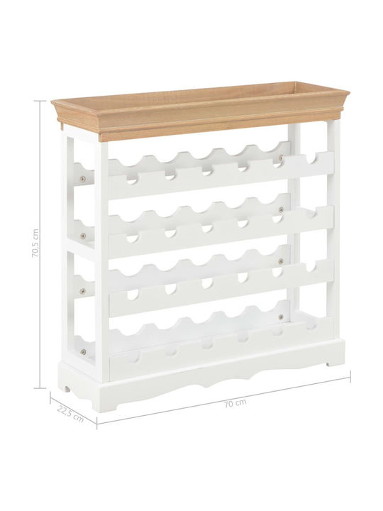 vidaXL Freistehend Weinkeller Hölzernes für 24 Flaschen Weiß 70x22.5x70.5εκ.