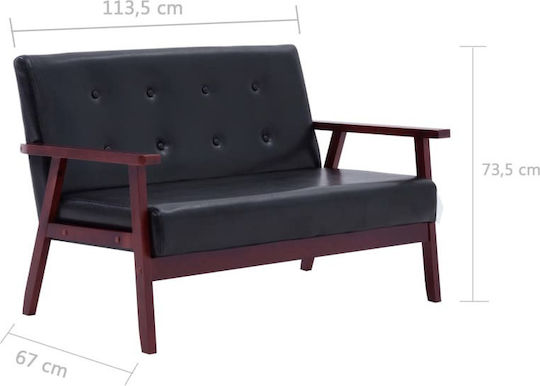 Set de Sufragerie Scaun cu 3 locuri și fotoliu Negru