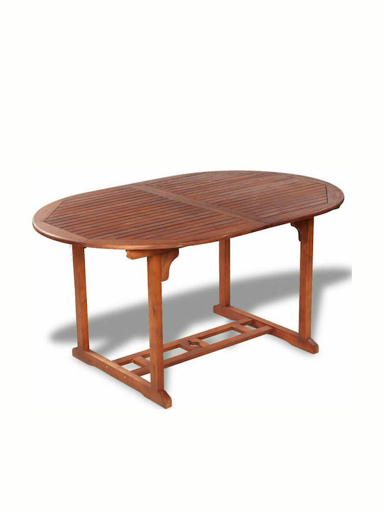 Outdoor Dinner Extendable Wood Table Cherry 150(+50)x100x74cm