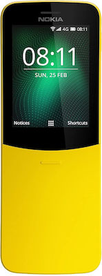 Nokia 8110 4G Dual SIM (500MB/4GB) Κινητό με Κουμπιά Κίτρινο