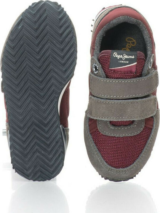 Pepe Jeans Kids Sneakers Sydney Mesh with Scratch Burgundy