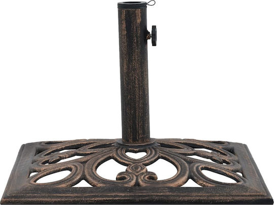 vidaXL Umbrella Stand made of Cast Iron in Bronze Color 12x49x33cm