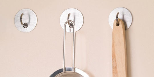 Inofix 2176-1 Κρεμαστράκια με Αυτοκόλλητο Μεταλλικά Ασημί 2τμχ