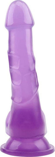 Chisa Novelties Dildo Hi-Rubber Реалистично дилдо с Топки и Вендуза Лилаво 20см