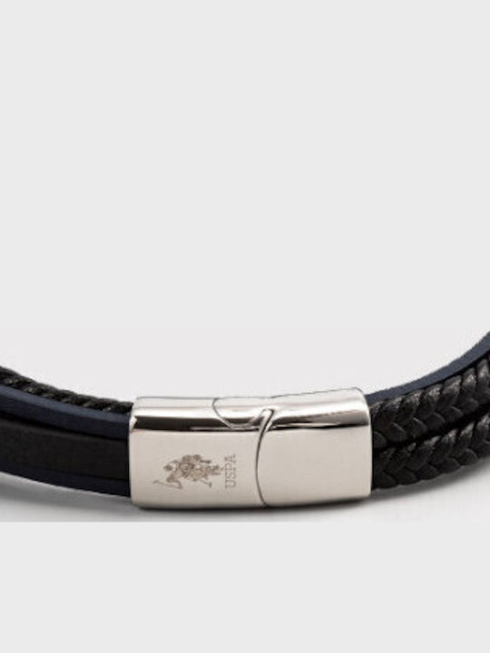 U.S. Polo Assn. Ανδρικό Βραχιόλι από Δέρμα 21cm