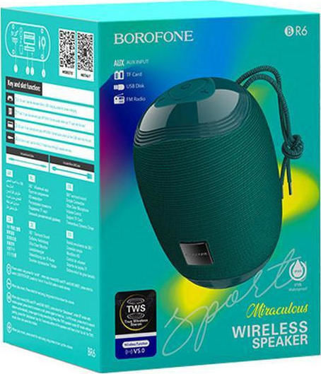 Borofone BR6 Miraculous Bluetooth Speaker 5W with Radio and Battery Life up to 2 hours Peacock Blue