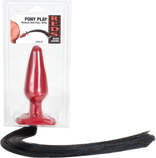 Doc Johnson Pony Play Butt Plug/Whip Πρωκτική Σφήνα Medium Red 14cm