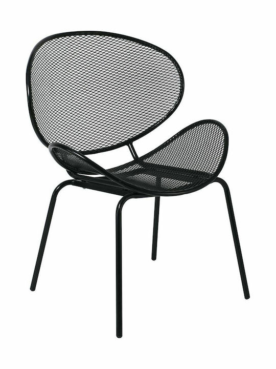 Scaun de exterior Metalic Oliver Negru 65x61x86cm