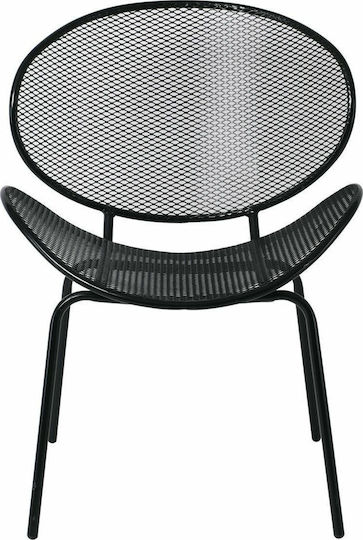 Outdoor-Stuhl Metallisch Oliver Schwarz 65x61x86εκ.