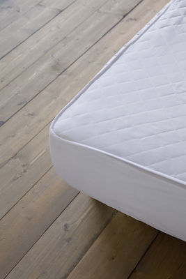 Nima Super-Double Quilted Mattress Cover Fitted Abbraccio Ύφασμα White 160x200cm