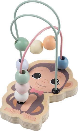 Joueco Maze The Wildies Family Beadtrack With Animalprint made of Wood for 12++ Months (Various Designs/Assortments of Designs) 1pc