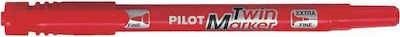 Pilot Twin Marker Design Marker 2mm Red