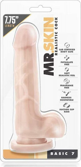 Dr. Skin Basic Ρεαλιστικό Dildo με Όρχεις και Βεντούζα Beige 20cm