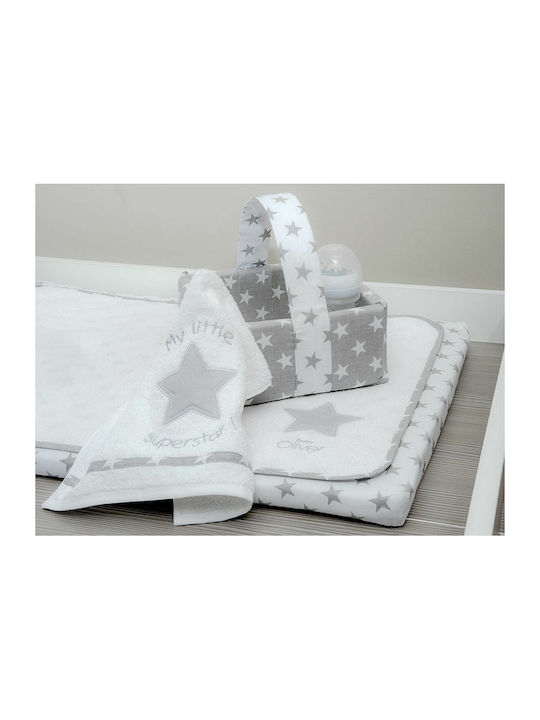 Baby Oliver Waterproof Burp Cloth My Little Superstar Gray 50x70cm 46-6718/301