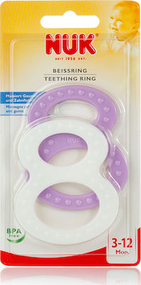 Nuk Teething Ring BPA Free made of Plastic for 3 m+ Pink - White 2pcs