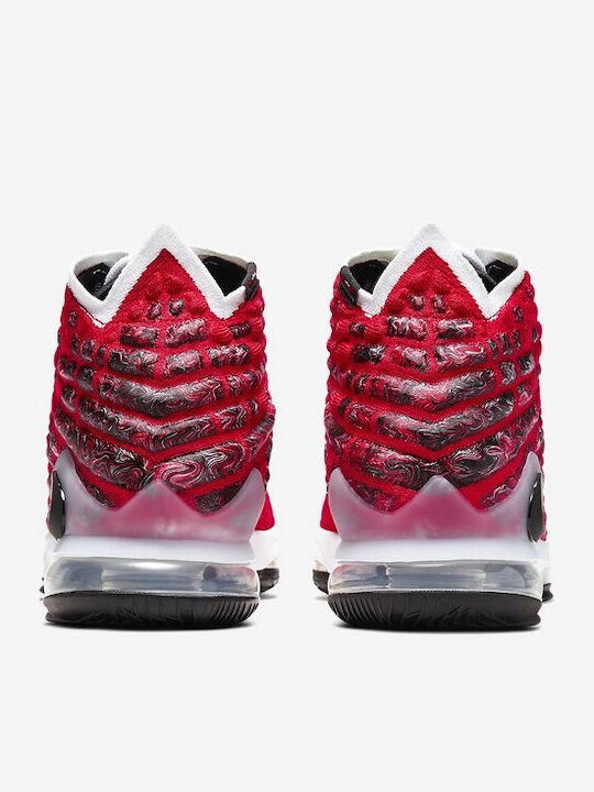 LeBron 17 Висока Баскетболни обувки Университетско Червено / Бяло / Черно
