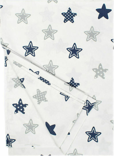 Dimcol Star Baby Sheet Cradle Cotton Blue 80x110cm