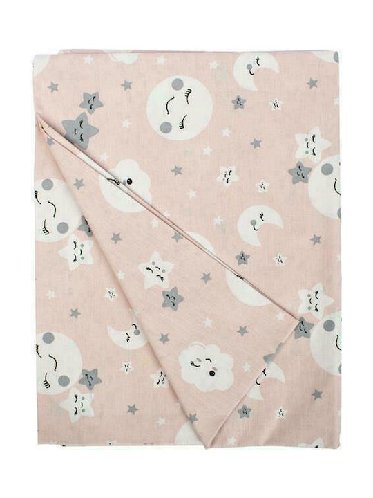 Dimcol Smile Бебешки Чаршаф За Количка Памук Коралов 80x110бр