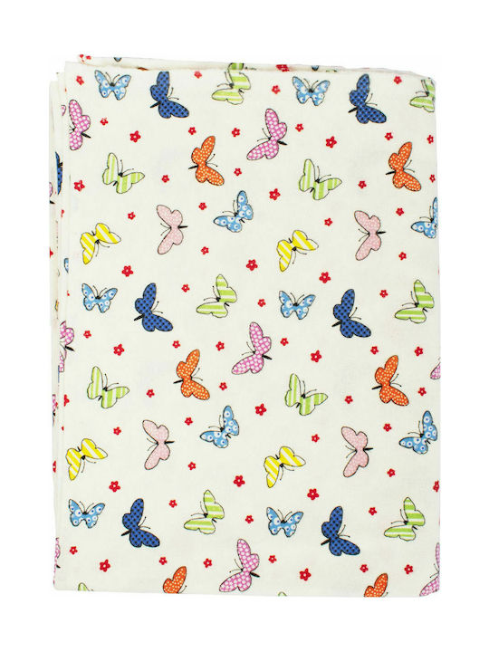 Dimcol Butterfly Baby Sheet Cradle Flannel 80x110cm