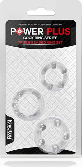 Lovetoy Beaded Cockring Set Set Cock Rings Cock Transparent 3buc
