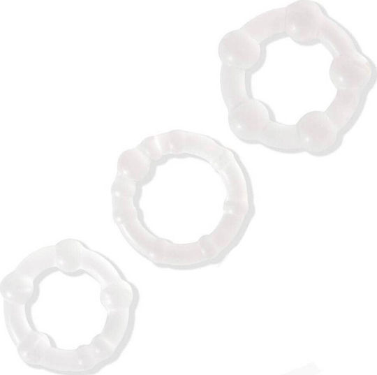 Lovetoy Beaded Cockring Set Clear 3pcs