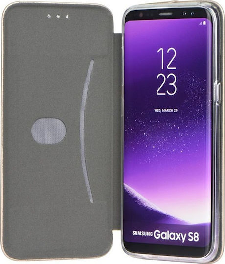 Forcell Elegance Buchen Sie Synthetisches Leder Gold (Galaxy A6+ 2018)
