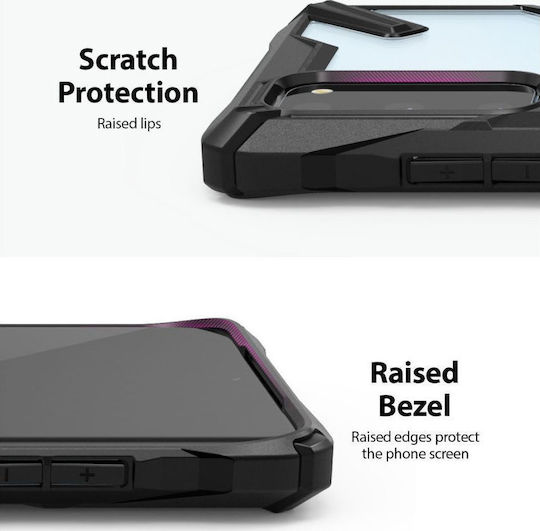 Ringke Fusion-X Back Cover Σιλικόνης 2mm με Λουράκι Μαύρο (Galaxy S20)