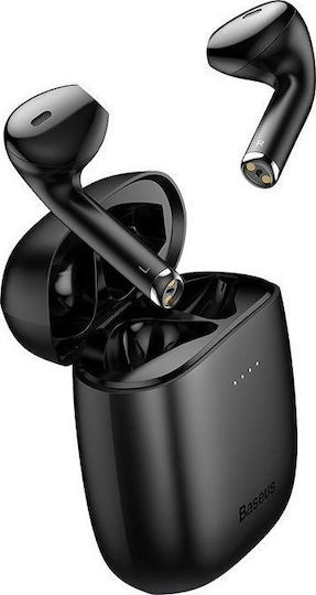 Baseus W04 Pro Earbud Bluetooth Handsfree Ακουστικά με Αντοχή στον Ιδρώτα και Θήκη Φόρτισης Μαύρα