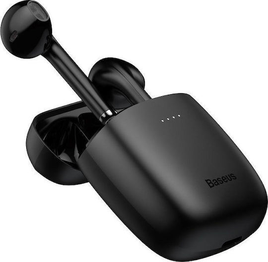 Baseus W04 Pro Earbud Bluetooth Handsfree Ακουστικά με Αντοχή στον Ιδρώτα και Θήκη Φόρτισης Μαύρα
